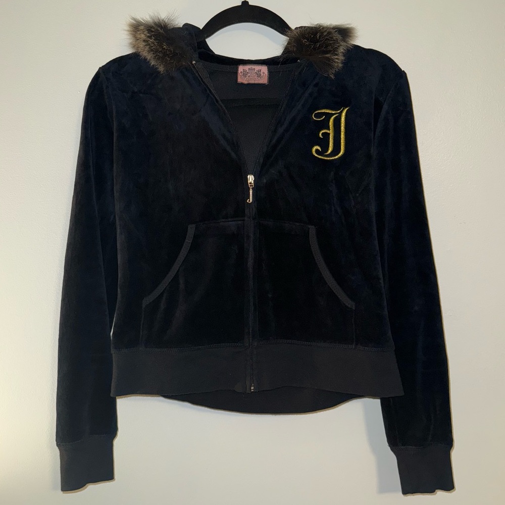 Rare!!! y2k juicy couture zip up with fur hood